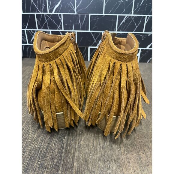 J. Adams Marrow Western Fringe Ankle Boots – Chestnut Suede Like  Women's Size 7 - Picture 4 of 4